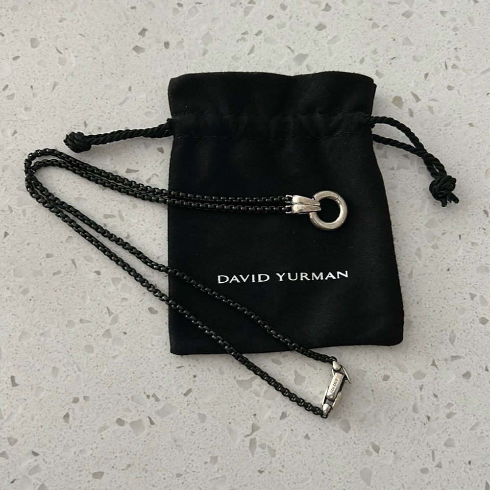 24” men’s black amulet David yurman necklace